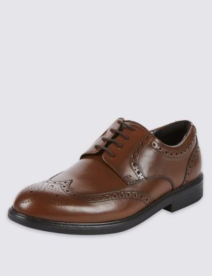 Airflex&trade; Leather Lace-up Derby Brogue Shoes